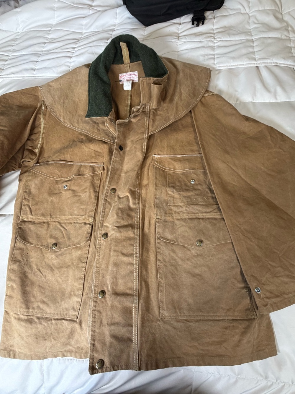 Vintage Men’s Filson 61N Packer Jacket Size 46 Tin Cloth Made In US Missing Yoke